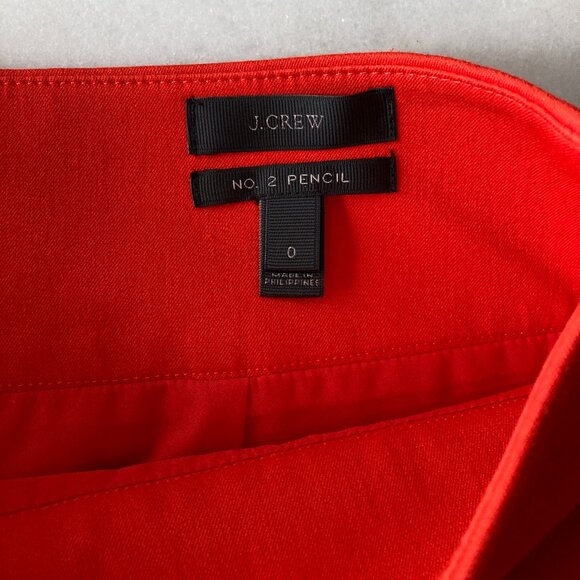 J Crew No 2 Pencil Skirt, vibrant orange pencil skirt, pumpkin orange fall - Picture 4 of 8